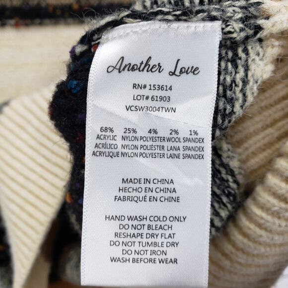 Another Love Wool Blend Striped Bishop Sleeve Pullover Sweater Size Large - Picture 9 of 15